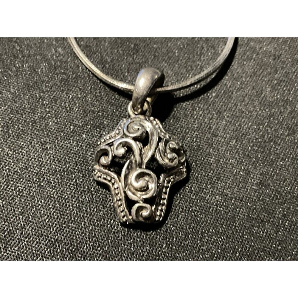 Barse 925 Italy 19in Snake Chain Cross Pendant Necklace